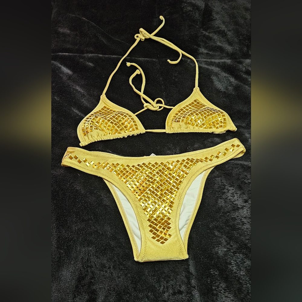 Tigerlily Shimmering Gold Bikini Set